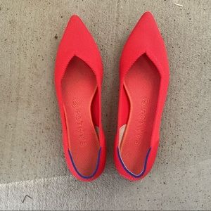 Rothy’s The Point Ballet Flame Flats Shoes Sz 8.5